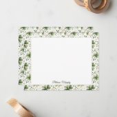 Carte De Correspondance Elegant Shamrock Botanical Notecard | Personalized (Devant/Arrière en situation)