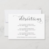 Carte De Correspondance Elégant Silver Simple Mariage Directions (Devant)