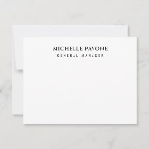 Carte De Correspondance Élégant Simple Blanc & Noir Professionnel