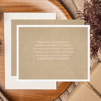 Carte De Correspondance Elegant Simple Classic Message Memorial Funeral