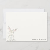 Carte De Correspondance Élégant Simple Cute Bleu Lapin Rose Anniversaire d (Devant)