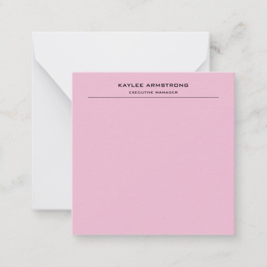 Carte De Correspondance Élégant simple professionnel clair rose (Devant)