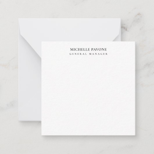 Carte De Correspondance Élégant Simple Professionnel Noir & Blanc (Devant)