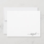 Carte De Correspondance Élégant simple script personnalisé blanc (Devant)