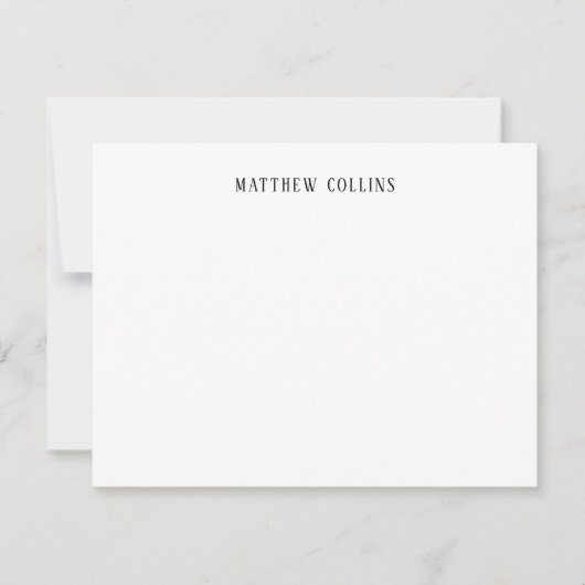 Carte De Correspondance Élégant Simple Sophistiqué Classique Gris Noir (Devant)