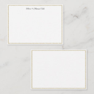 Carte De Correspondance Élégant Sprinkings Or Simple Frame Mariage Couple