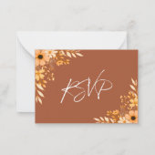 Carte De Correspondance Elegant Terracotta Floral Wedding RSVP (Dos)