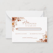 Carte De Correspondance Elegant Terracotta Floral Wedding RSVP (Devant)