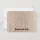 Carte De Correspondance Élégant texte de la planche en bois look (Dos)