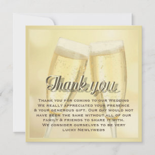 Carte De Correspondance Elégant Toast Champagne Mariage photo Merci