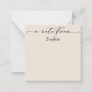 Carte De Correspondance Élégant 'Un mot de' en simple crème