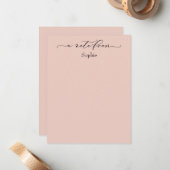 Carte De Correspondance Élégant "Une Note De" Simple Rosée Blanche (Devant/Arrière en situation)