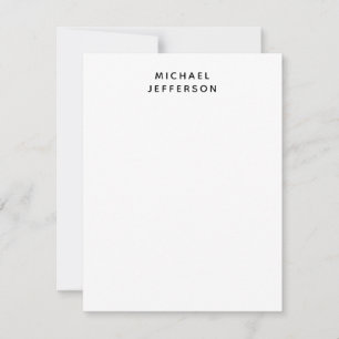 Carte De Correspondance Élégant uni noir blanc personnalisé sur mesure