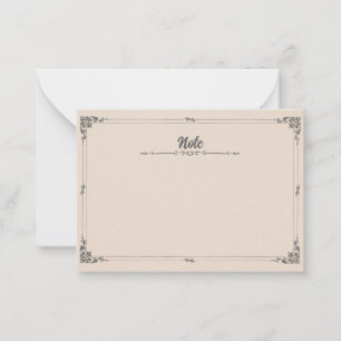 Carte De Correspondance Elégant Vintage à deux bordures Classic Ornate Fra