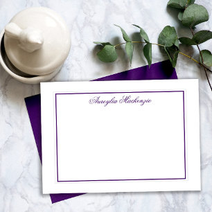 Carte De Correspondance Élégant violet et blanc Personnalisé
