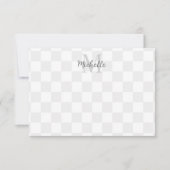 Carte De Correspondance Elegant White and Gray Checkerboard Personalized (Devant)