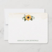Carte De Correspondance Elegant Yellow Sunflower Personalized Stationery (Devant)