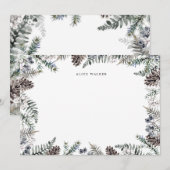 Carte de correspondance élégante à monogramme et v (Devant / Derrière)