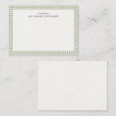 Carte de correspondance élégante à motif gingham v (Devant / Derrière)