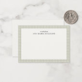 Carte de correspondance élégante à motif gingham v (Devant/Arrière en situation)
