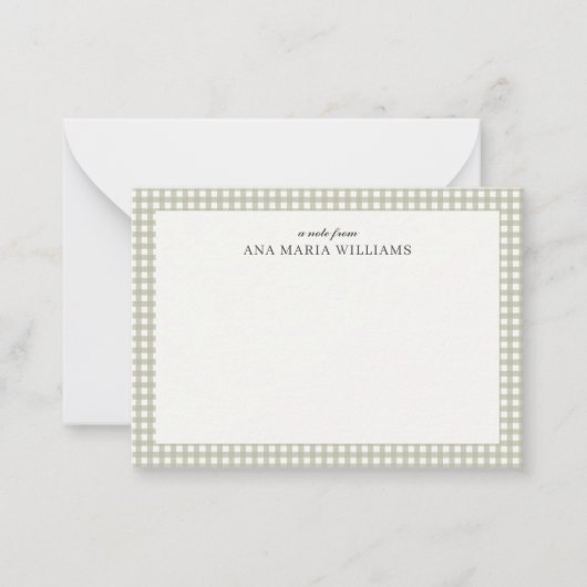 Carte de correspondance élégante à motif gingham v (Devant)