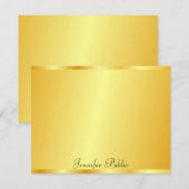 Carte De Correspondance Elégante apparence or personnalisées Nom du script (Devant / Derrière)