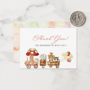 Carte De Correspondance Elégante aquarelle Baby shower de fête Woodland