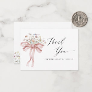 Carte De Correspondance Elégante aquarelle bébé en fleurs fleur sauvage bé