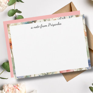 Carte De Correspondance Elégante aquarelle florale personnalisée