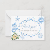 Carte De Correspondance Elégante aquarelle Main presser Douche nuptiale (Devant)