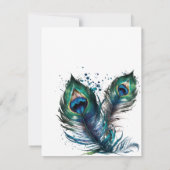Carte De Correspondance Elégante aquarelle Peacock Feaths Personnalisé (Dos)