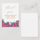 Carte De Correspondance Elégante aquarelle rose poussiéreuse Douche à nupt (Devant / Derrière)