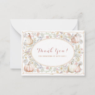 Carte De Correspondance Elégante aquarelle Un doux petit Citrouille est su