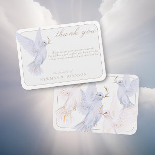 Carte De Correspondance Elégante aquarelle White Dove Memorial Merci