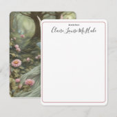 Carte De Correspondance Élégante calligraphie de script avec Fairy A Note (Devant / Derrière)