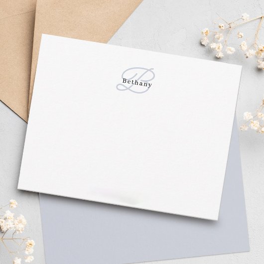 Carte De Correspondance Élégante calligraphie esthétique Monogramme gris b