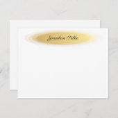 Carte De Correspondance Élégante calligraphie Script Nom Or Blanc tendance (Devant / Derrière)