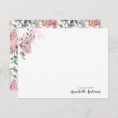 Carte De Correspondance Elégante couleur rose Rose (Devant / Derrière)