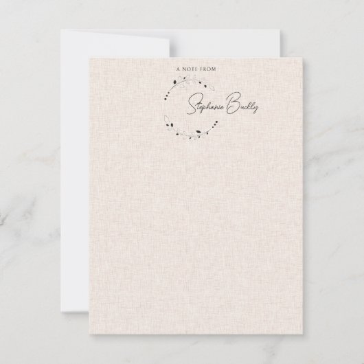 Carte De Correspondance Élégante couronne personnalisée Une note de (Devant)