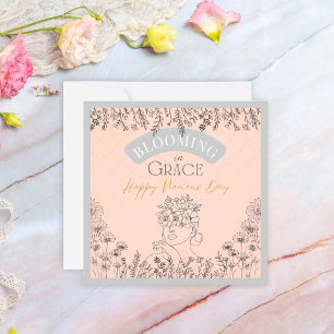 Carte De Correspondance Élégante Dame fleurissant dans les cheveux Grace d