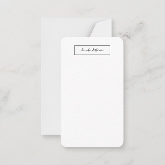 Carte De Correspondance Élégante écriture moderne à la main Plain Professi (Devant)