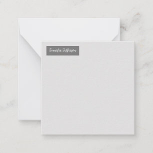 Carte De Correspondance Élégante écriture moderne main simple gris profess