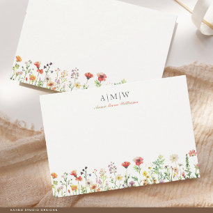 Carte de correspondance élégante et boho chic avec