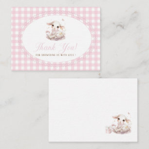 Carte De Correspondance Élégante Fille de Nursery Aquarelle Beige Rose Jou