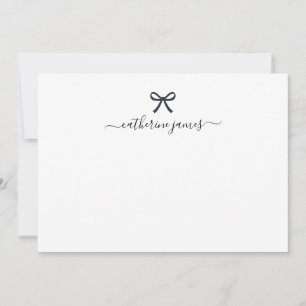 Carte De Correspondance Élégante fille Monogramme Nom Script Cute Ribbon B