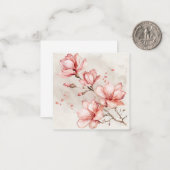 Carte De Correspondance Élégante floraison de Magnolia Rose (Devant/Arrière en situation)