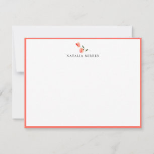 Carte De Correspondance Elégante Île Coral Flore Stem