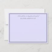 Carte De Correspondance Élégante Lavande Envoyée Avec Amour & Hugs (Devant)