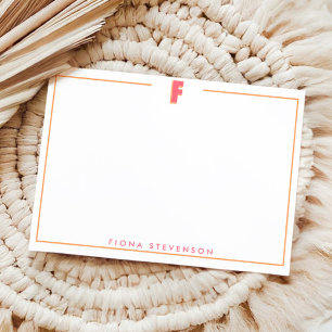 Carte De Correspondance Élégante lettre 3D monogramme personnalisée initia