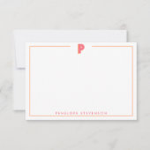 Carte De Correspondance Élégante lettre 3D monogramme personnalisée initia (Devant)